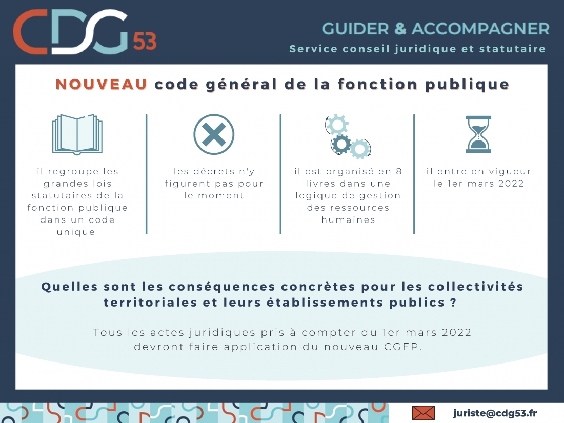 Actualités - Code général de la fonction publique - 1er mars 2022 - CDG 53